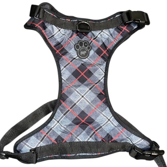 Canada Pooch Dog Harness Everything XL Water Resistant No Pull DRing Gray Plaid - Picture 3 of 7